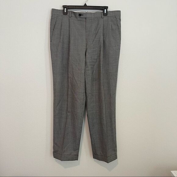 Hickey Freeman Men’s Black and White Striped Slacks Size 36 - Picture 1 of 4